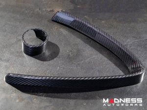 Alfa Romeo Stelvio Front V Shield Grill Frame + Emblem Frame Kit - Carbon Fiber - QV Model